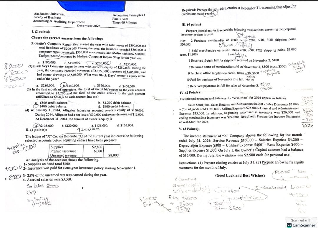 What adjusting journal entries are needed on December 31 for Supplies ($2,800; $600 on hand), Prepai...