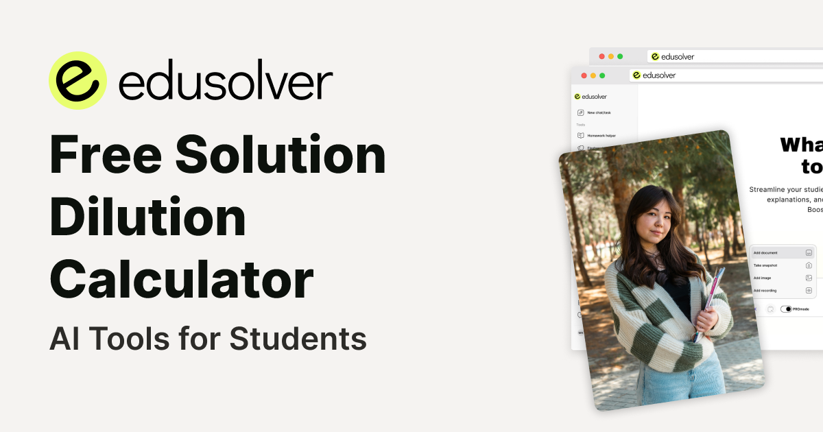 Free Solution Dilution Calculator